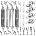 YOFIT 44-Piece Shade Sail Hardware Kit – 6-Inch Outdoor Shade Sail Accessories