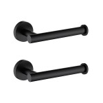 Toilet Paper Holder SUS304 Stainless Steel Round Size Matte Black 2 Pack