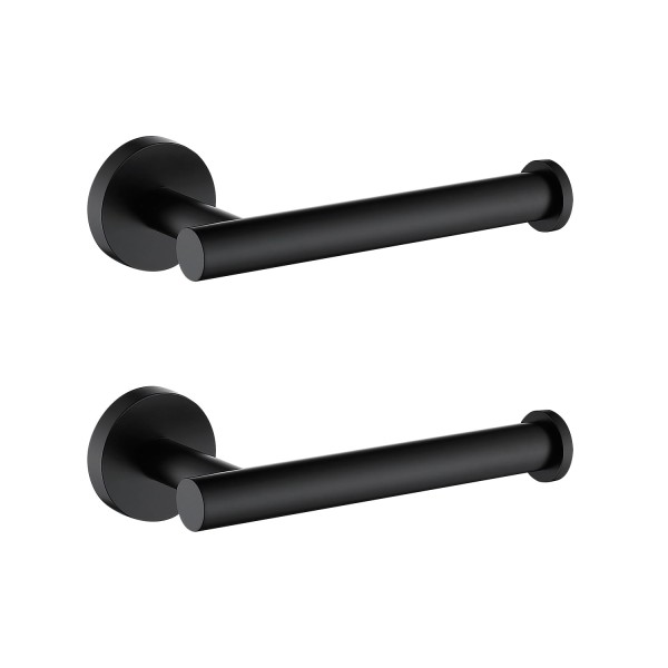 Toilet Paper Holder SUS304 Stainless Steel Round Size Matte Black 2 Pack