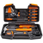 39-Piece Household Tool Set, Orange Hand Kit With Storage Case