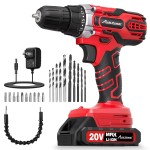 20V Cordless Drill Set with Battery & Charger for Home DIY-Red