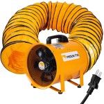 12-Inch Heavy Duty Cylinder Axial Fan with 25-Foot Vinyl Hose | High-Performance Portable Blower/Exhaust Fan | 2900 CFM Directional Airflow for Crawl Spaces, Attics, Basements